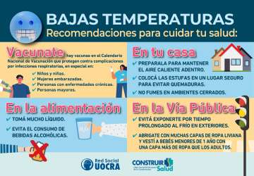 Recomendaciones para el cuidado de la salud durante épocas de bajas temperaturas