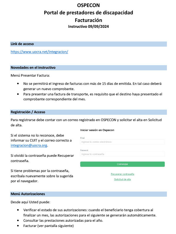 Instructivo Facturacion